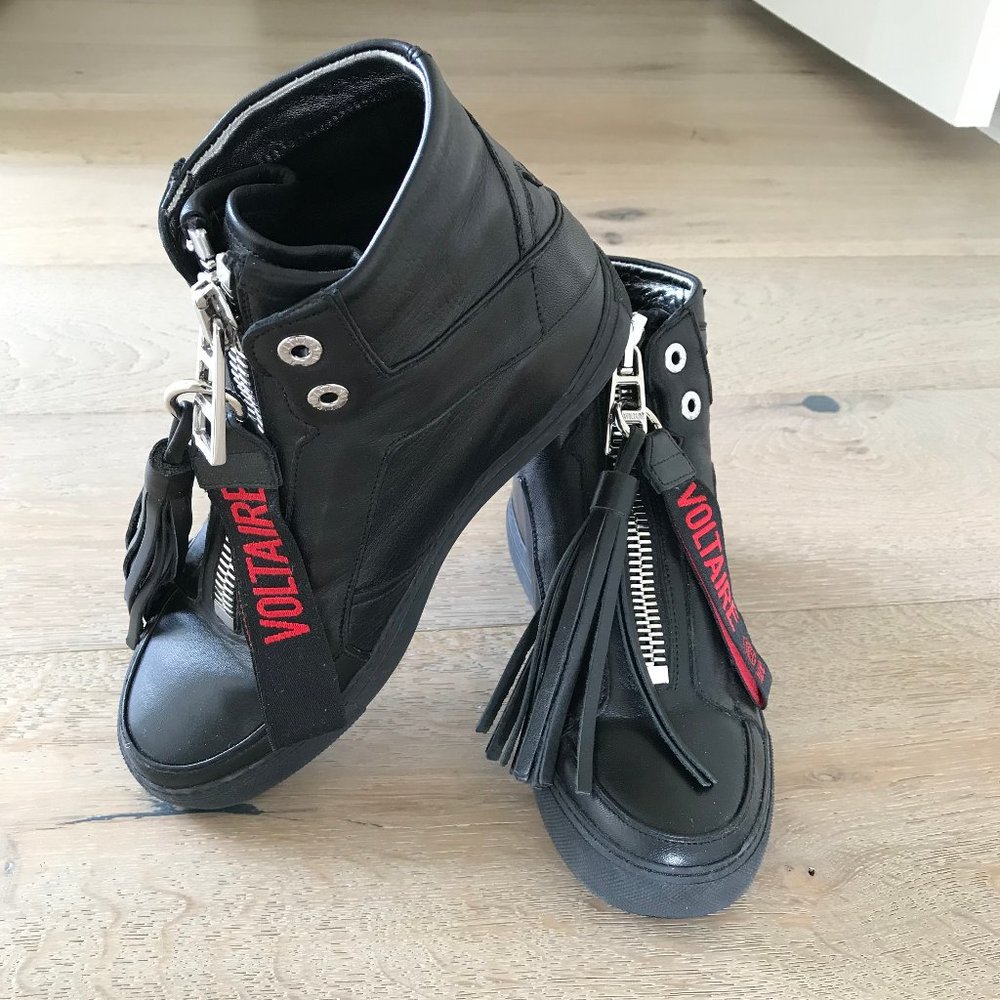 Zadig & Voltaire High Zip Sneakers RARE! Size 7.5 Euro 38